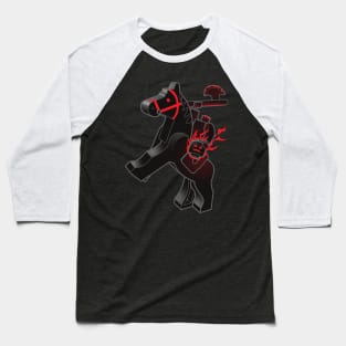 Bricks Will Roll - Headless Halloween Horseman on a Black Brick Steed Baseball T-Shirt